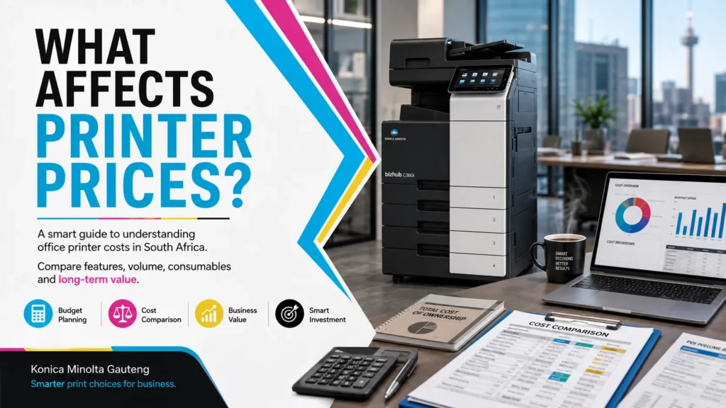 Konica Minolta bizhub printer price comparison for South African businesses