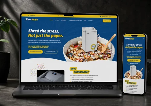 Shredease Website Mockup